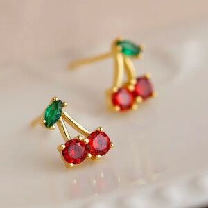 Cherry Stud Chic Accents Stud Fruit Earrings